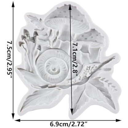 Mushroom Snail Polymer Clay Mold Snail Mushroom Silicone Molds for DIY Crafts Epoxy Resin Casting Air Dry Polymer Clay Plaster Jewelry Making - color: Style H