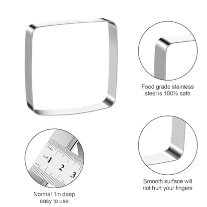 Square Round Corner Cookie Cutter Sandwich Cutters for Lunchbox Fruit Cutters Vegetable Cutters for Baking DIY X‘mas Birthday Party Decor, Pack of 5 - style: Square Round Corner
