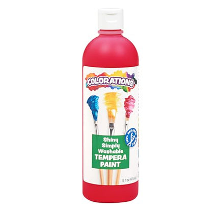 Colorations SSWTRE Simply Shiny Washable Tempera, Red - 16 oz. - color: Red
