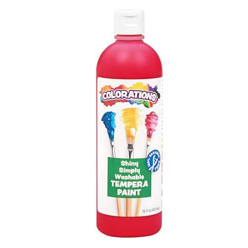 Colorations SSWTRE Simply Shiny Washable Tempera, Red - 16 oz. - color: Red