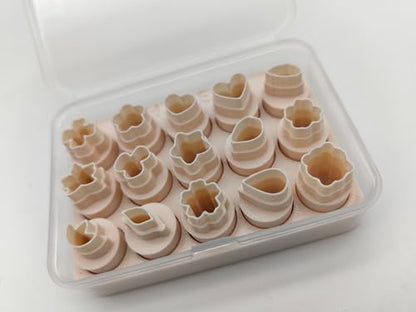 Mini Polymer Clay Cutters 15 Shapes Flower Petal Leaf Shapes Cutters for Earrings Making