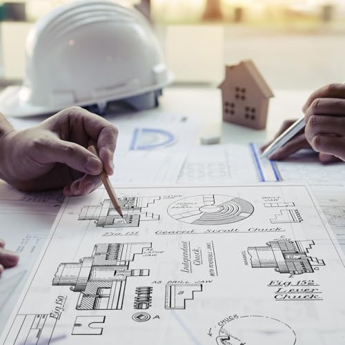 Tatuo 15 Sheets Architectural Vellum Paper 24 x 36 Inch Drafting Vellum Tracing Sheets White Semi Translucent Drafting Paper Rag with Border and Title Block for Drawing Sketching Architecture Building - size: 24 x 36 Inch