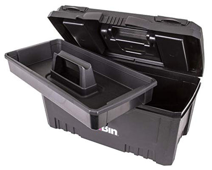 ArtBin 6918AB Twin Top 17 inch Supply Box, Portable Art & Craft Supply Organizer with Handle, [1] Plastic Storage Case, Black - color: Black