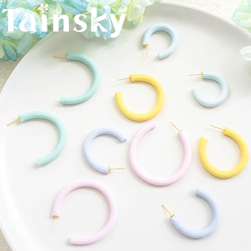 Tainsky Hoop Earring Guide Polymer Clay Cutter, 5 Sizes Round Hoop Earring Guide for Polymer Clay Earrings - color: Hoop Guide