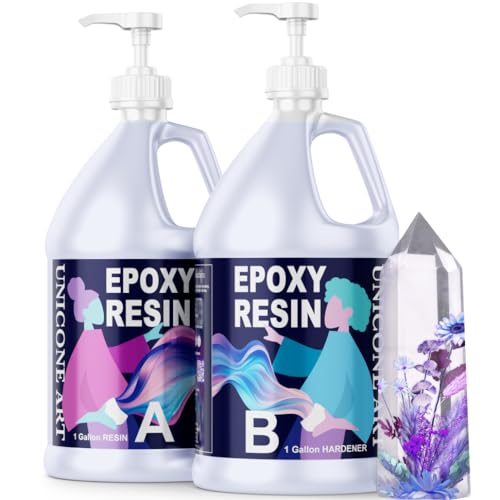 Epoxy Resin Kit 2 Gallon (1 Gal Resin + 1 Gal Hardener) Art Resin Epoxy Craft Kit Gift - Non-Toxic, Crystal Clear, Odor-Free, UV Resistant, High Gloss (2gal) - size: 2gal