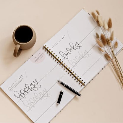 Hand Lettering 101: A Step-by-Step Calligraphy Workbook for Beginners (Gold Spiral-Bound Workbook with Gold Corner Protectors)