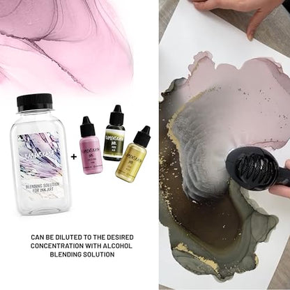 Kamenskaya Alcohol Ink Set - 34 Color Variations - Set #21-4 Alcohol Inks x 0.51 fl oz (15 ml) - color: 21, style: Pastel inks