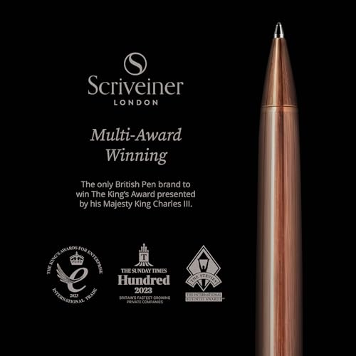 Scriveiner Copper Ballpoint Pen - Stunning Luxury Pen, Schmidt Black Refill, Best Ball Pen Gift Set for Men & Women, Professional Executive Office, Nice Fancy Designer Pens - color: 9. Copper