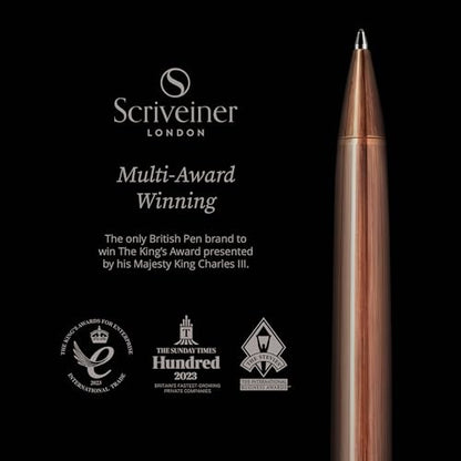 Scriveiner Copper Ballpoint Pen - Stunning Luxury Pen, Schmidt Black Refill, Best Ball Pen Gift Set for Men & Women, Professional Executive Office, Nice Fancy Designer Pens - color: 9. Copper