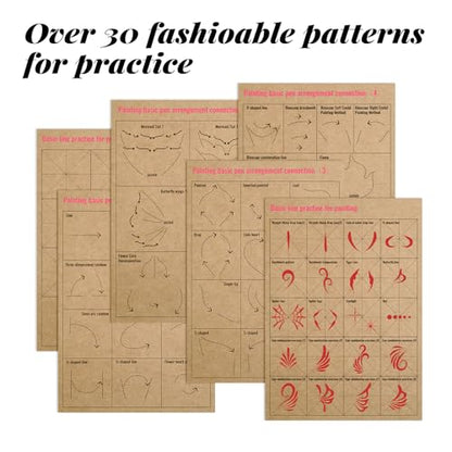 7 Pack Practice Board for Reusable Face Painting,Professional Face Painting Practice Sheets,Reusable Stencil for Kids, Beginners & Party Artists,A4 Size Exercise Template and Skill Sheet