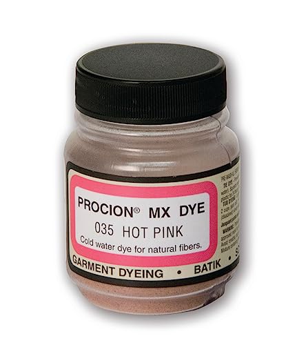 Jacquard Procion MX Tie Dye Powder Hot Pink, 2/3 Ounce Jar for Fabric and Clothing | Permanent and Washfast - color: Hot Pink, size: 1 Count (Pack of 1)