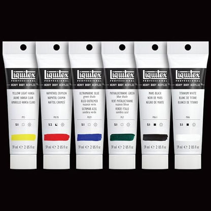 Liquitex Professional Heavy Body Acrylic Paint, Classic 6 x 59ml (2-oz) Set - style: Classic Set 6 x 59ml (2-oz)
