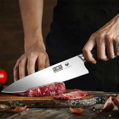 HOSHANHO 5-Piece Japanese Style Kitchen Knife Set,Professional Ultra Sharp High-Carbon Stainless Steel Chefs Knives with Ergonomic Wood Handle,Elegant Box Packaging - size: 5 Pieces Knife Set