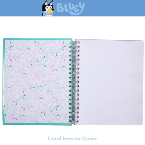 Bluey Sketchbook for Kids with Washable Markers, 86 Blank Pages Spiral Bound, Turquoise - color: Blueey