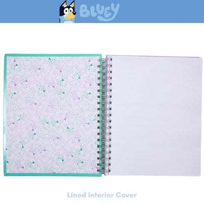 Bluey Sketchbook for Kids with Washable Markers, 86 Blank Pages Spiral Bound, Turquoise - color: Blueey