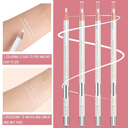 Tattoo Makeup And Microblading Supplies Kit-Permanent Eye Brow Liners For Marking In 5 Colors Waterproof Eyebrow Pencils Peel (white) - color: white