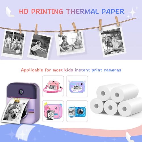 20 Rolls MIARALA Instant Print Kids Camera Paper, HD Print Camera Paper | Suitable for Most Kids Instant Camera, Compatible with ESOXOFFORE/Dylanto/DUDUDRAGON/Cimizi Instant Camera, BPS/BPA-Free - size: 20 Rolls-Standard