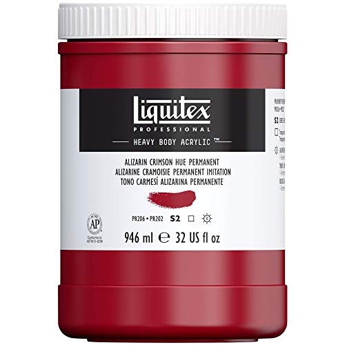 Liquitex Professional Heavy Body Acrylic Paint, 32-oz (946ml) Pot, Alizarin Crimson Hue Permanent - color: Alizarin Crimson Hue Permanent, style: 32-oz Pot