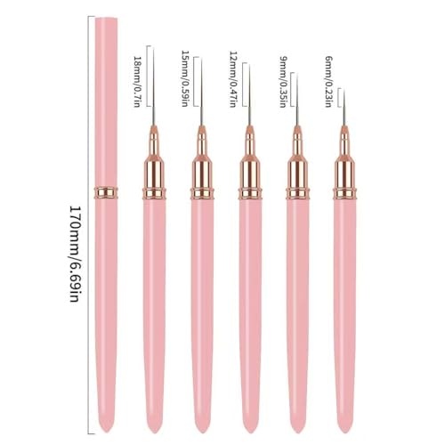 10Pcs Nail Art Tool Set, 5Pcs Ultra-Fine Nail Art Liner Brushes & 5Pcs Dual-Ended Silicone Dotting Pens, Precision Nail Art Painting Pens for Intricate Lines, Dots, Patterns & Salon DIY Manicure - color: Liner Brush & Silicone Pens