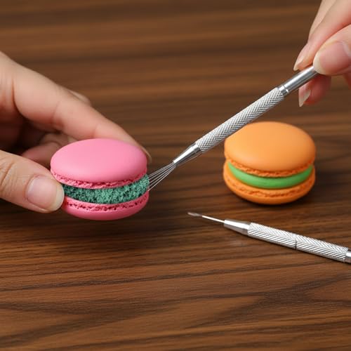 3 PCS Clay Needle Tools for Pottery Sculpting, Stainless Steel Ceramics Carving Knife & Texture Needle, Scoring Tool Set for Air Dry Clay Modeling, Dotting Trimming