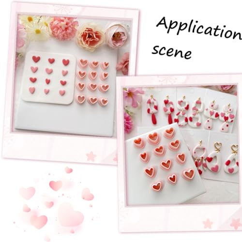 SUNNYCLUE 1 Box 12Pcs 12 Styles Heart Clay Earring Cutters Valentines Polymer Clay Cutters Plastic Love Heart Shapes Pressed Cutting Molds Tool Set for Jewelry Making Earrings Adults Supplies