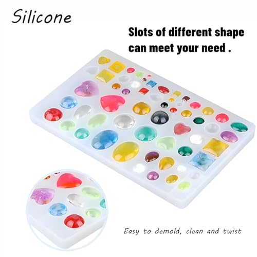 Jewelry Casting Molds Tool Gem Pendant Casting Resin Molds Assorted Shapes for DIY Craft