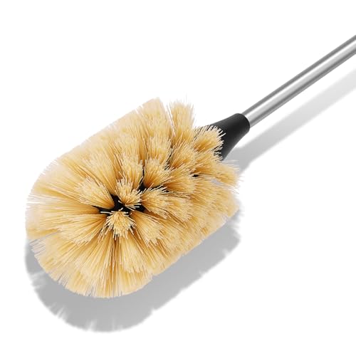 Water Bottle Cleaning Brush with 2 Replaceable Heads, Compatible with Sport Bottles, Tumblers, Mugs, Wine Decanters, Glassware, 15 in, Yellow - color: Yellow, size: 15 Inch ( Pack of 1)
