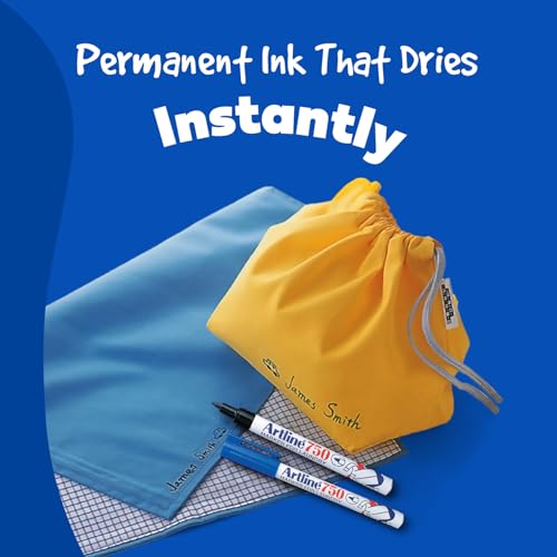 Artline 750 Indelible Laundry Marker and EKC-1 Marker for Fabric | Write on Clothing and Other Fabric | Stands Up to Multiple Washings | 2 Pack