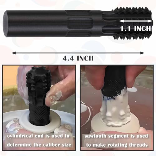 Pottery Clay Threading Making Kits, Clay Tap and Die Set for Jars and Lids Caps Thread (1 Inch Obsidian Black) - color: 1 Inch Obsidian Black