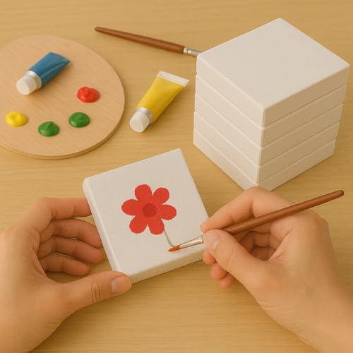 LWR CRAFTS Mini Stretched Canvas 2" X 2" Pack of 12 - size: 2"x2"x12