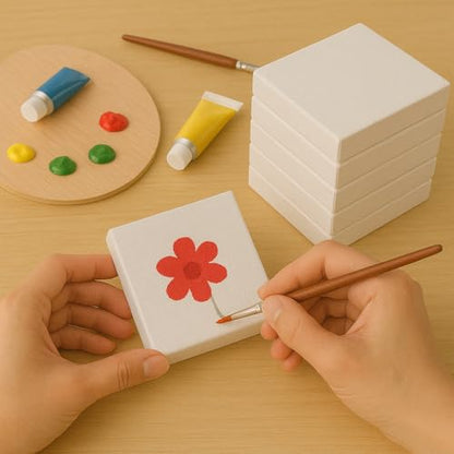 LWR CRAFTS Mini Stretched Canvas 2" X 2" Pack of 12 - size: 2"x2"x12