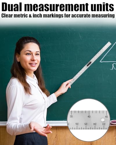 Magnetic 1m Ruler, Clear Drafting Tools Large Teaching Aids, Math Classroom Teaching Measurement Set, Oversized Ruler Geometry Tool Set, Transparent - color: Transparent