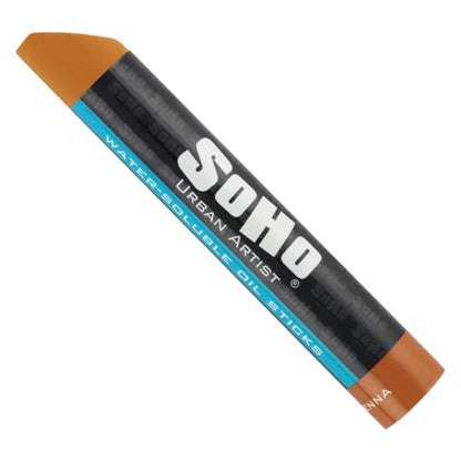 SoHo Urban Artist Water Soluble Oil Sticks for Artists – Raw Sienna Oil Paint Stick - 37 ml - No Brushes or Solvents Needed, Paint Any Primed Surface, Water Clean-Up, Non-Toxic, 4.8 x 0.78 - color: Raw Sienna