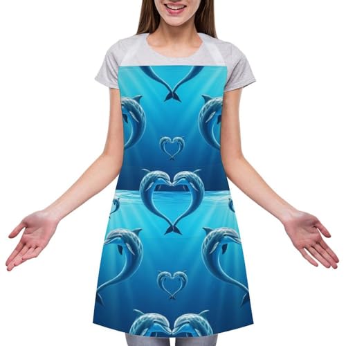 Cooking Apron for Adults with Pockets, Waterproof Oil Resistant Bib for Kitchen Restaurant BBQ Baking - color: Style (327)