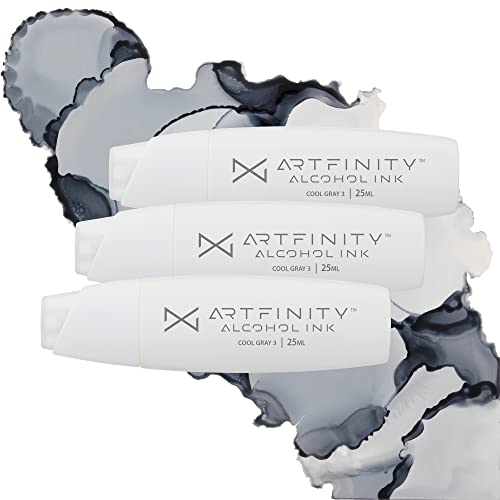 Artfinity Alcohol Inks 3 Pack - Vibrant, Professional, Dye-Based Alcohol Inks for Artfinity Alcohol Markers, Artists, Drawing, & More! - Cool Grey 3 CG3 - color: Cool Grey 3 Cg3