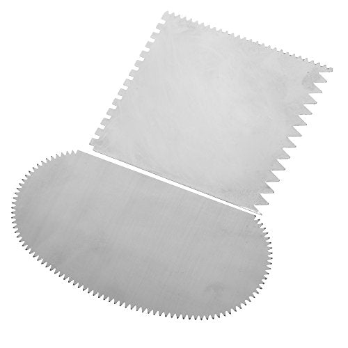BCP Set of 2 Stainless Steel Serrated Scraper Crafts Tool for Sculpture Ceramic