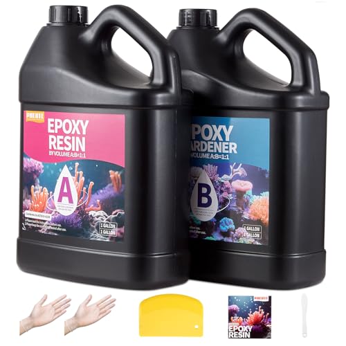 Pnente Artist-Grade Epoxy Resin – Self-Leveling, Zero Bubbles & 5-Year UV Guard for River Tables, Jewelry, Resin Art – Beginner-Friendly 1:1 Mix, Non-Toxic & Non-Yellowing (2 Gallon) - size: 2 Gallon