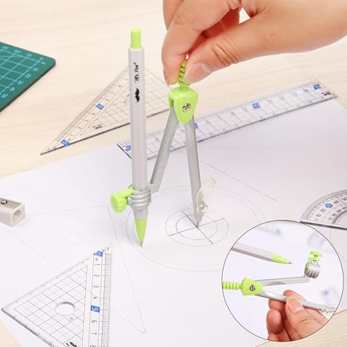 Mr. Pen- Geometry Set, 7 pcs, Compass for Geometry Compass Math | Geometry Kit with Storage Box, Math Compass, Geometry Set for School, Protractor and Compass Set, Drawing Tools, Ruler Set