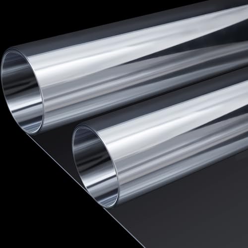 Beeveer 2 Roll of 48 x 96 Inch Extra Large PET Sheets, Transparent Clear Flexible Plastic Sheet for Craft, Picture Frames, Sign Blank, DIY Display Project, Protective Barriers - size: 48 x 96 Inch