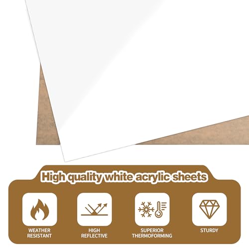 11 x 14 White Acrylic Sheets 1/8 inch Thick 3mm Frosted Plexiglass Sheet,Suitable for Painting, Handicrafts (2, Matte White, 11 x 14 x 1/8) - color: matte opaque white, size: 11 x 14 x 1/8