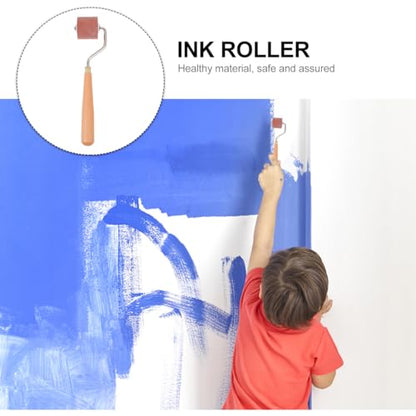 NUOBESTY 7.36 Inch Rubber Ink Roller for Printmaking and Fine Art Crafts Soft Durable Brayer for Painting Stamping and DIY Art Projects