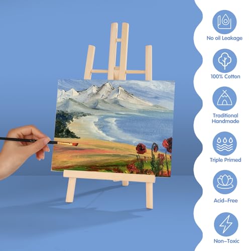 ESRICH Canvas Boards for Painting 20 Multi Pack Paint Canvas Panels 11x14, 9x12, 8x10, 6x6, 5x7, 4x4 Blank Canvases for Painting-Cotton Primed Painting Canvas for Acrylic, Oil, Gouache & Tempera - style: 20 Packs Canvas Panel - 6 Sizes