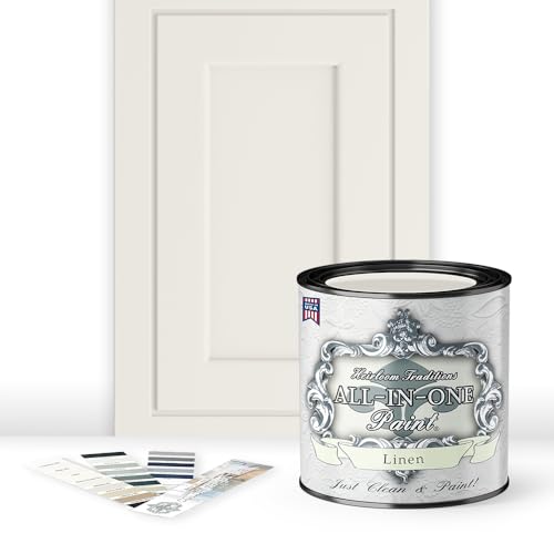 ALL-IN-ONE Paint by Heirloom Traditions, 2 Quart Cabinet Paint Bundle and Tool Kit - Linen (off-white) - color: Linen
