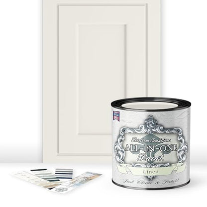 ALL-IN-ONE Paint by Heirloom Traditions, 2 Quart Cabinet Paint Bundle and Tool Kit - Linen (off-white) - color: Linen