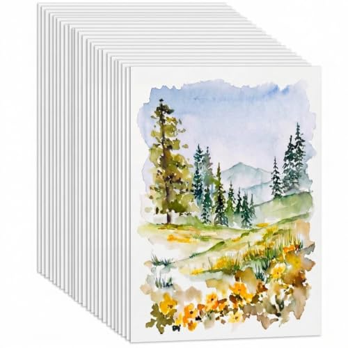 TaoBary 300 Pcs Watercolor Paper Bulk 5 x 7 Inch White Cold Press Watercolor Paper 110 lb 230 GSM Sketch Painting Acid-Free for Watercolorist Beginning Practice Artists Adults Drawing Craft - color: 230 Gsm, size: 5 x 7 Inch
