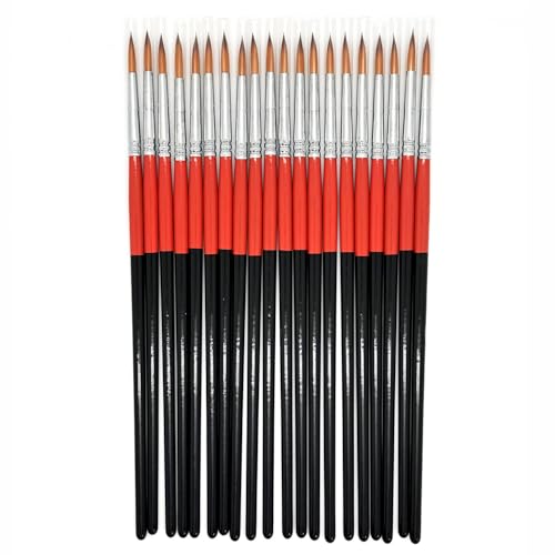 Size #2 Pointed Round Paint Brush, Pack of 20, Premium Quality Synthetic Hair for Acrylic Watercolor Oil Gouache Painting by Students, Professionals and Artists - size: Size #2 Pointed Round (20 PCS)