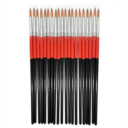 Size #2 Pointed Round Paint Brush, Pack of 20, Premium Quality Synthetic Hair for Acrylic Watercolor Oil Gouache Painting by Students, Professionals and Artists - size: Size #2 Pointed Round (20 PCS)