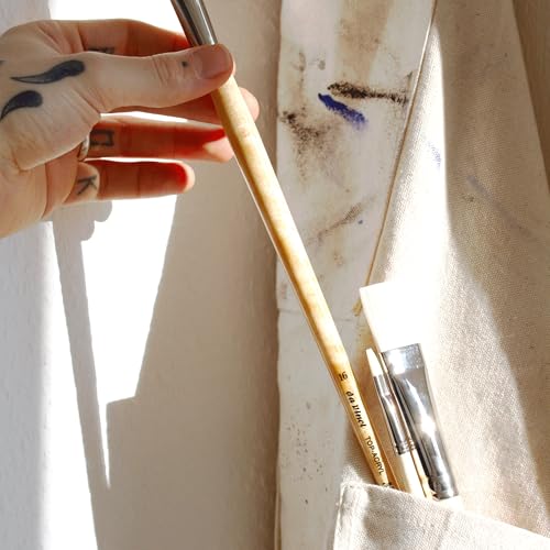 da Vinci Oil & Acrylic Series 7182 Top Acryl Paint Brush, Bright White Synthetic with Long Natural Polished Handle, Size 16 (7182-16) - size: Size 16, style: Bright White Long