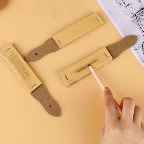 Sandpaper Sharpener,3-Pack Sketch Sandpaper Pencil Sharpeners 6.3 x 1 Pointer Art Drawing Tool Pastel Sticks Drawing Tool for Artist Sketch Beginner Student (10 Sheets/Pcs) - color: Pointed Handle