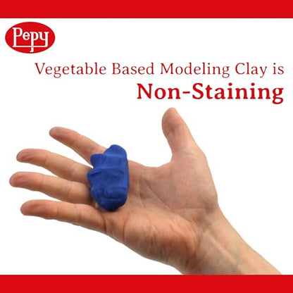 Pepy Plastilina Reusable and Non-Drying Modeling Clay; Set of 24 Bars, 1.4 Ounce Each, Perfect for Arts and Crafts Projects, White - color: White